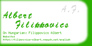 albert filippovics business card